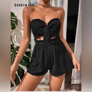 Black Women's Smocked Romper